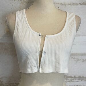 Safety Pin Sexy White Crop Top